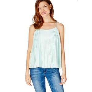 JustFab Mint Green Pleated Top